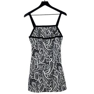 Mario Balthazar (6 - Fits XS Best) Mini Sheath Dress Black White Paisley